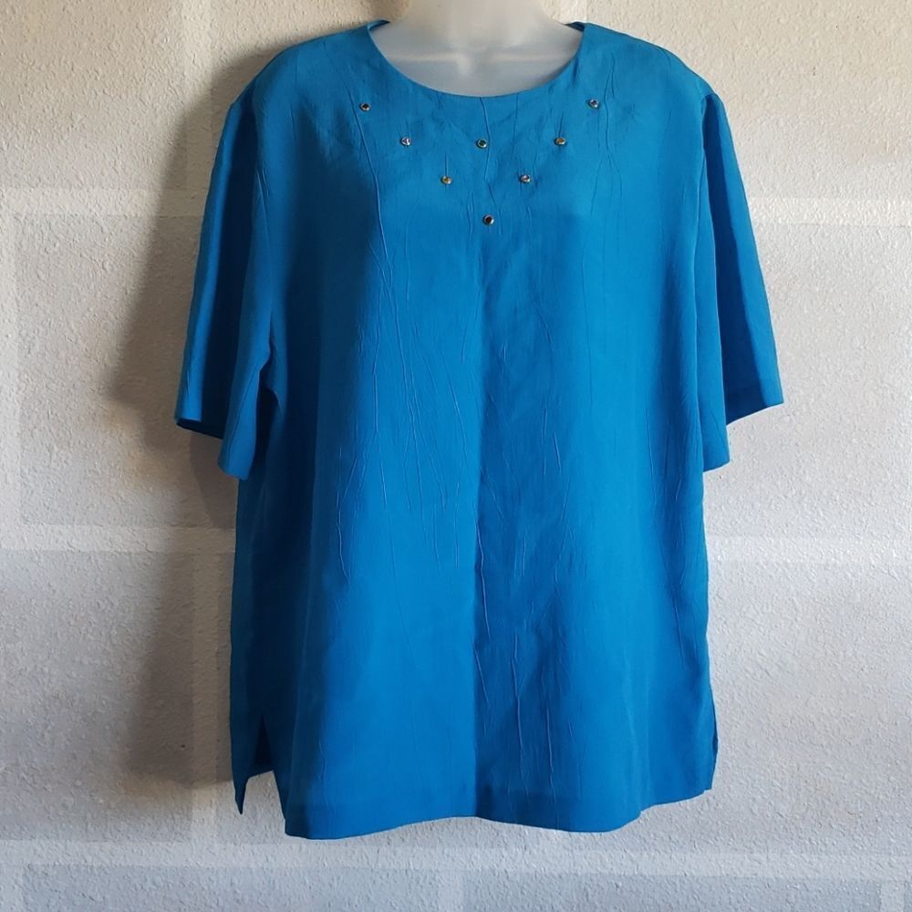 G.W. Division of Graff Shimmery Blue Blouse